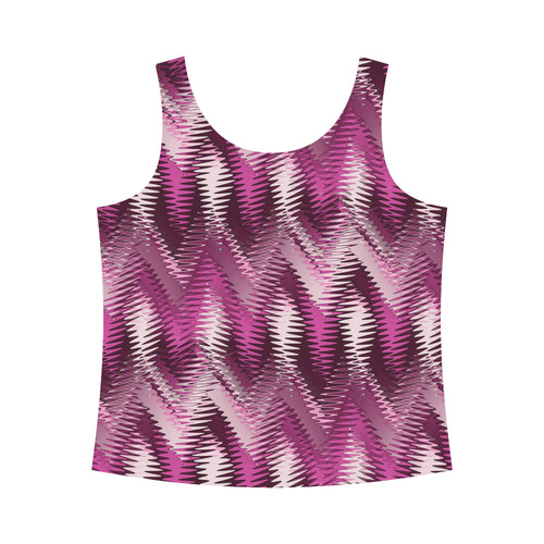 Pink Wavy All Over Print Tank Top for Women (Model T43)