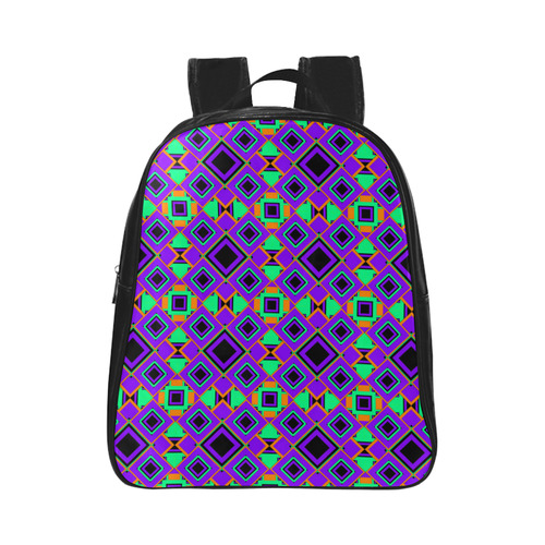 Retro psycho pattern School Backpack (Model 1601)(Small)