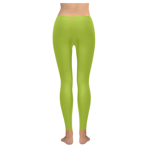 Atlantis Green Women's Low Rise Leggings (Invisible Stitch) (Model L05)