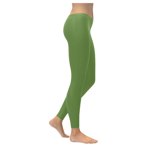 Hippie Green Women's Low Rise Leggings (Invisible Stitch) (Model L05)