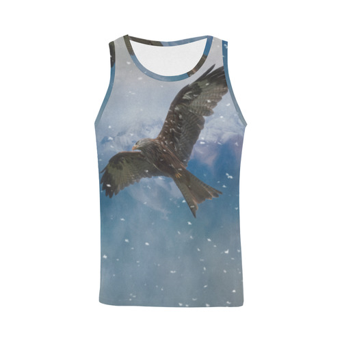 A american bald eagle flies in the snowy mountains All Over Print Tank Top for Men (Model T43)