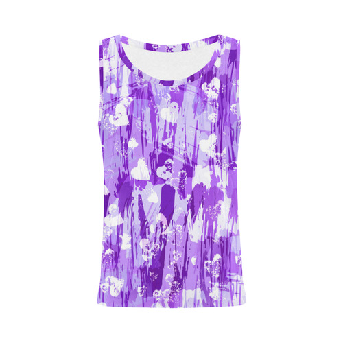 Purple Grunge Love All Over Print Tank Top for Women (Model T43)