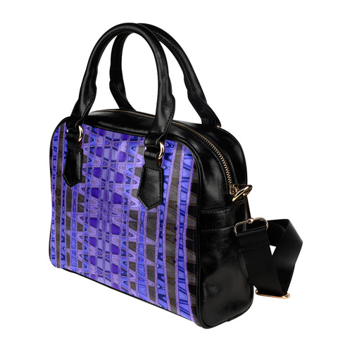 Blue Black Abstract Pattern Shoulder Handbag (Model 1634)