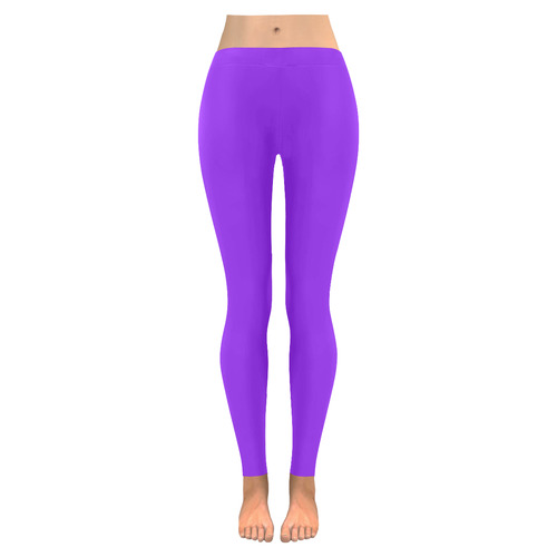 Electric Violet Women's Low Rise Leggings (Invisible Stitch) (Model L05)