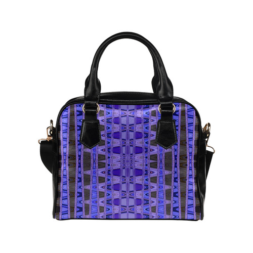 Blue Black Abstract Pattern Shoulder Handbag (Model 1634)