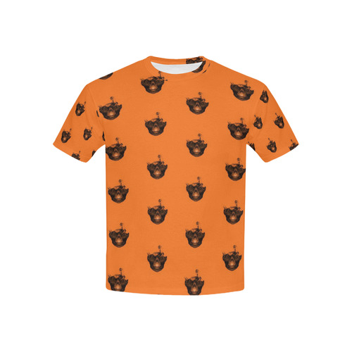 Funny Halloween - Burned Skull Pattern Kids' All Over Print T-shirt (USA Size) (Model T40)