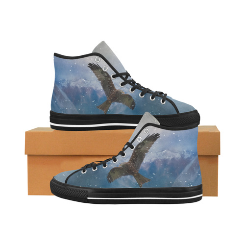 A american bald eagle flies in the snowy mountains Vancouver H Men's Canvas Shoes (1013-1)