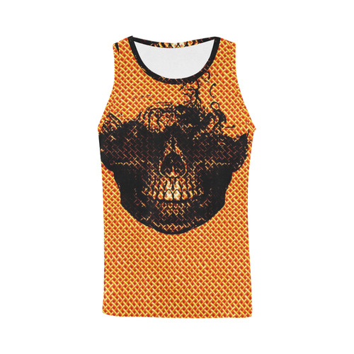 Funny Halloween - Burned Skull B by JamColors All Over Print Tank Top for Men (Model T43)