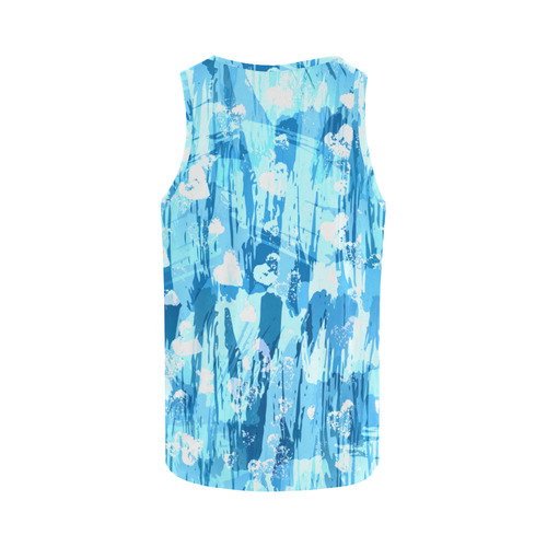 Blue Grunge Love All Over Print Tank Top for Women (Model T43)