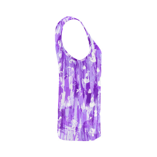 Purple Grunge Love All Over Print Tank Top for Women (Model T43)