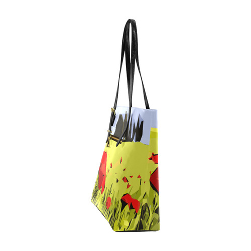 Abstract Geometric Poppy Landscape Euramerican Tote Bag/Small (Model 1655)