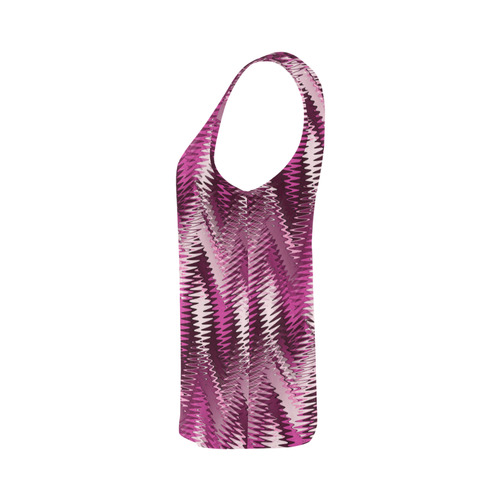 Pink Wavy All Over Print Tank Top for Women (Model T43)