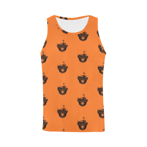 Funny Halloween - Burned Skull Pattern All Over Print Tank Top for Men (Model T43)