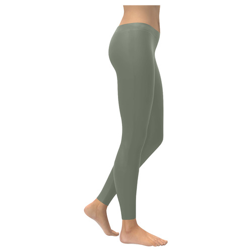 Camouflage Green Women's Low Rise Leggings (Invisible Stitch) (Model L05)