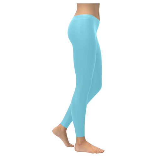 Malibu Blue Women's Low Rise Leggings (Invisible Stitch) (Model L05)