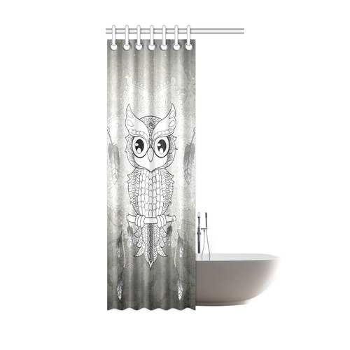 Cute owl, mandala design Shower Curtain 36"x72"