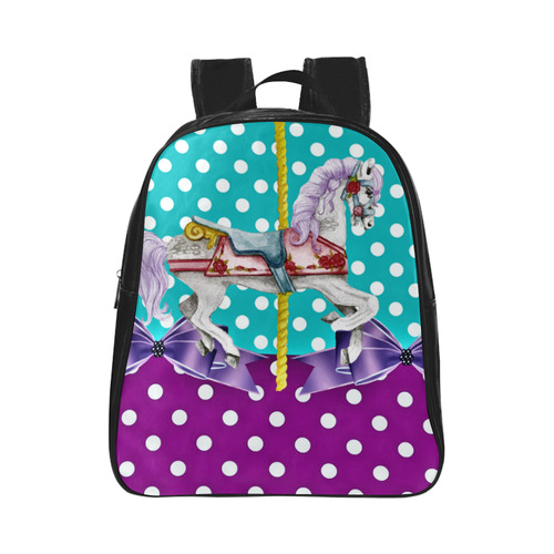 rockabilly carousel pony 1 kids bag School Backpack (Model 1601)(Small)