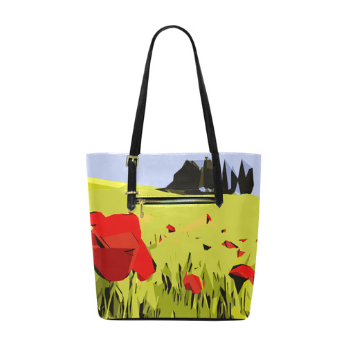 Abstract Geometric Poppy Landscape Euramerican Tote Bag/Small (Model 1655)