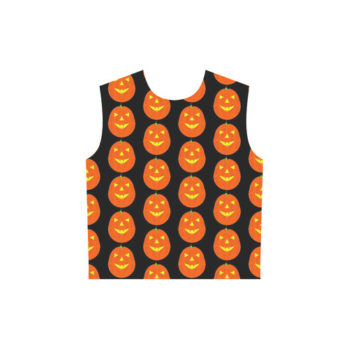 Funny Halloween - Pumpkin Pattern 2 by JamColors All Over Print Sleeveless Hoodie for Women (Model H15)