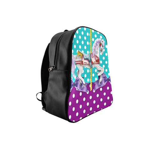 rockabilly carousel pony 1 kids bag School Backpack (Model 1601)(Small)