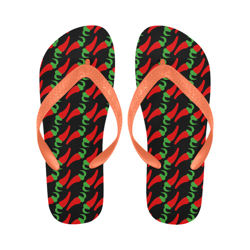 Red Hot Chilli Pepper Pattern Flip Flops for Men/Women (Model 040)