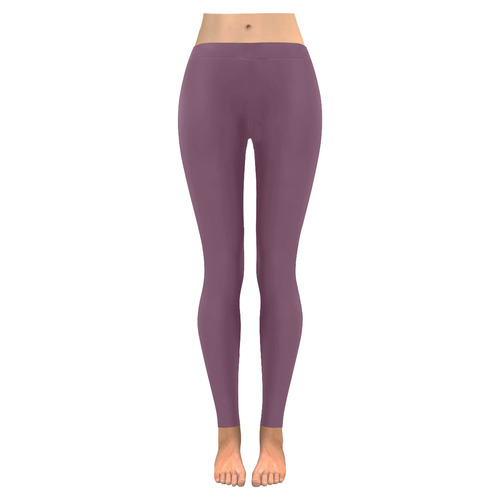 Eggplant Women's Low Rise Leggings (Invisible Stitch) (Model L05)