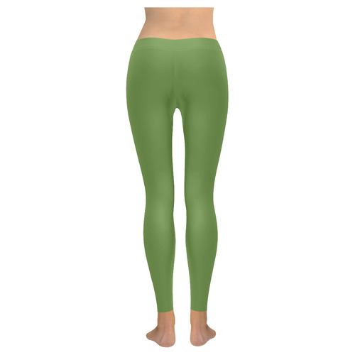 Hippie Green Women's Low Rise Leggings (Invisible Stitch) (Model L05)