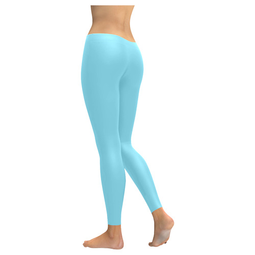 Malibu Blue Women's Low Rise Leggings (Invisible Stitch) (Model L05)