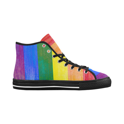 Rainbow Flag Colored Stripes Grunge Vancouver H Men's Canvas Shoes (1013-1)