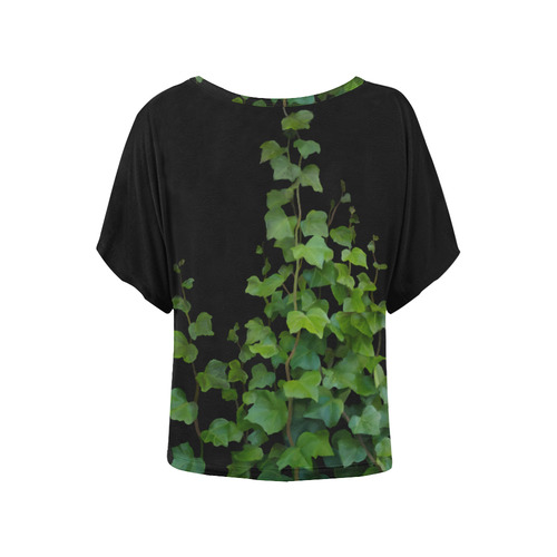 Vines, climbing plant watercolor Women's Batwing-Sleeved Blouse T shirt (Model T44)