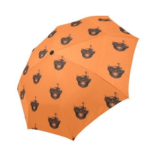 Funny Halloween - Burned Skull Pattern Auto-Foldable Umbrella (Model U04)