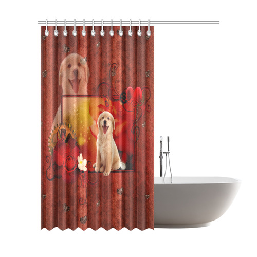 Sweet golden retriever Shower Curtain 72"x84"
