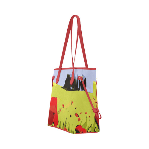 Abstract Geometric Poppy Landscape Clover Canvas Tote Bag (Model 1661)