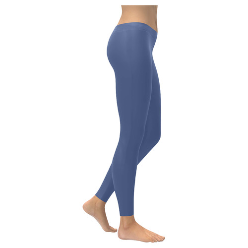 Kashmir Blue Women's Low Rise Leggings (Invisible Stitch) (Model L05)