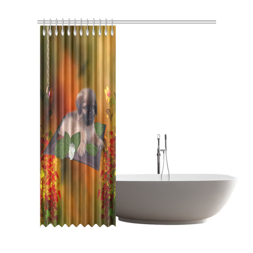 Cute lttle pekinese, dog Shower Curtain 72"x84"