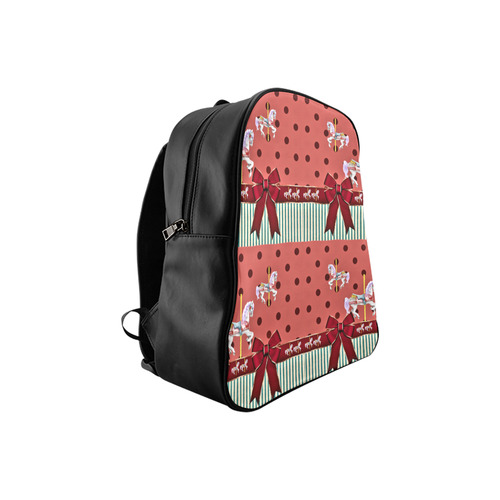 rockabilly carousel pony 6 kids bag School Backpack (Model 1601)(Small)