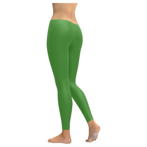 Forest Green Women's Low Rise Leggings (Invisible Stitch) (Model L05)