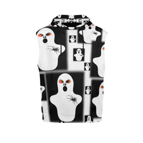Funny Halloween - Ghost Pattern 2 by JamColors All Over Print Sleeveless Hoodie for Women (Model H15)