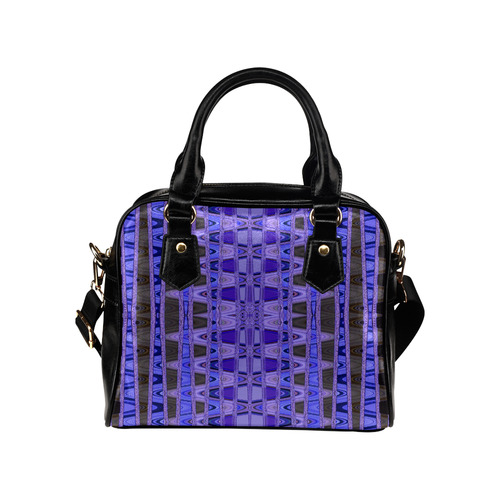 Blue Black Abstract Pattern Shoulder Handbag (Model 1634)