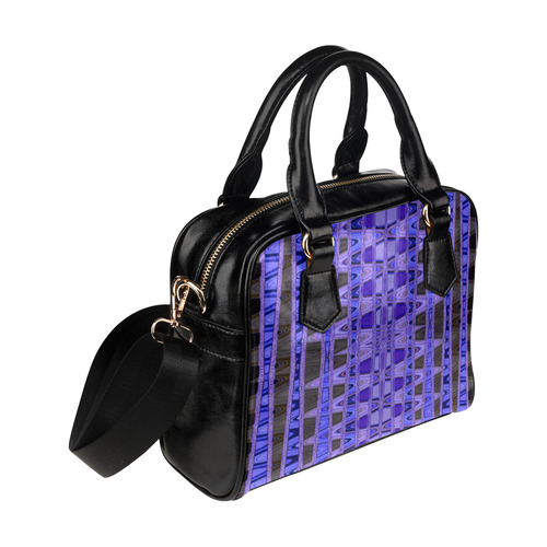 Blue Black Abstract Pattern Shoulder Handbag (Model 1634)