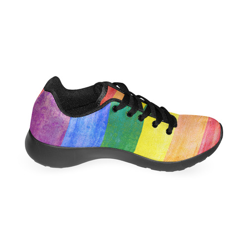 Rainbow Flag Colored Stripes Grunge Men’s Running Shoes (Model 020)