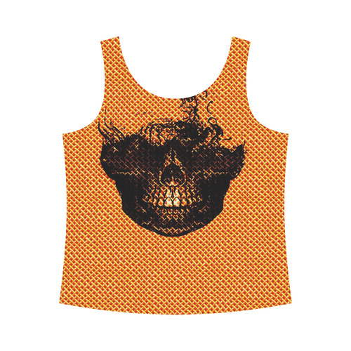 Funny Halloween - Burned Skull B by JamColors All Over Print Tank Top for Women (Model T43)