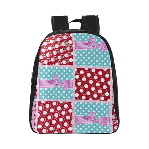 collage of Rockabilly bliss kids bags School Backpack (Model 1601)(Small)