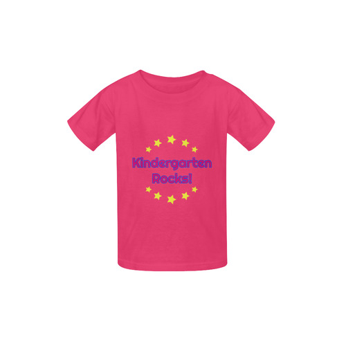 Kindergarten Rocks Pink/blue on Pink Kid's  Classic T-shirt (Model T22)