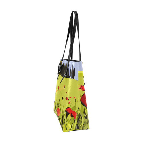 Abstract Geometric Poppy Landscape Euramerican Tote Bag/Small (Model 1655)