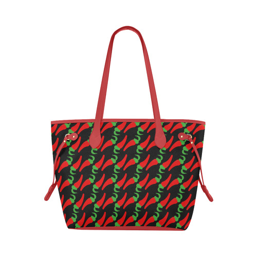 Red Hot Chilli Pepper Pattern Clover Canvas Tote Bag (Model 1661)