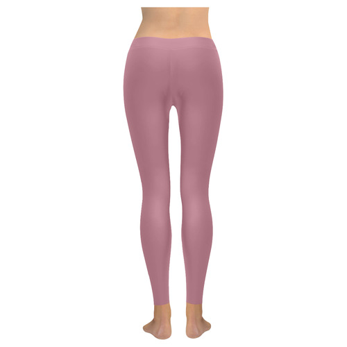 Old Rose Women's Low Rise Leggings (Invisible Stitch) (Model L05)