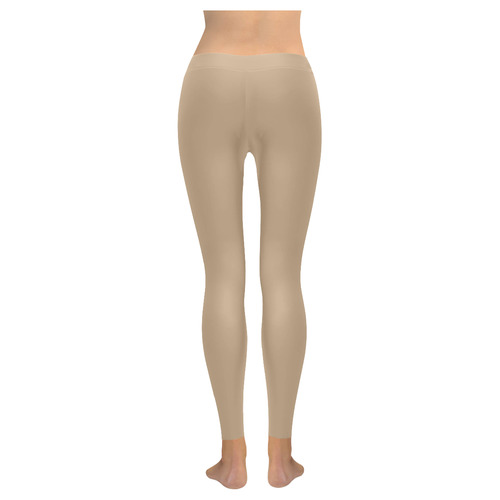 Indian Khaki Women's Low Rise Leggings (Invisible Stitch) (Model L05)