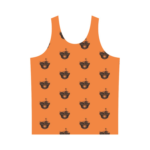 Funny Halloween - Burned Skull Pattern All Over Print Tank Top for Men (Model T43)