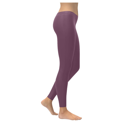 Eggplant Women's Low Rise Leggings (Invisible Stitch) (Model L05)